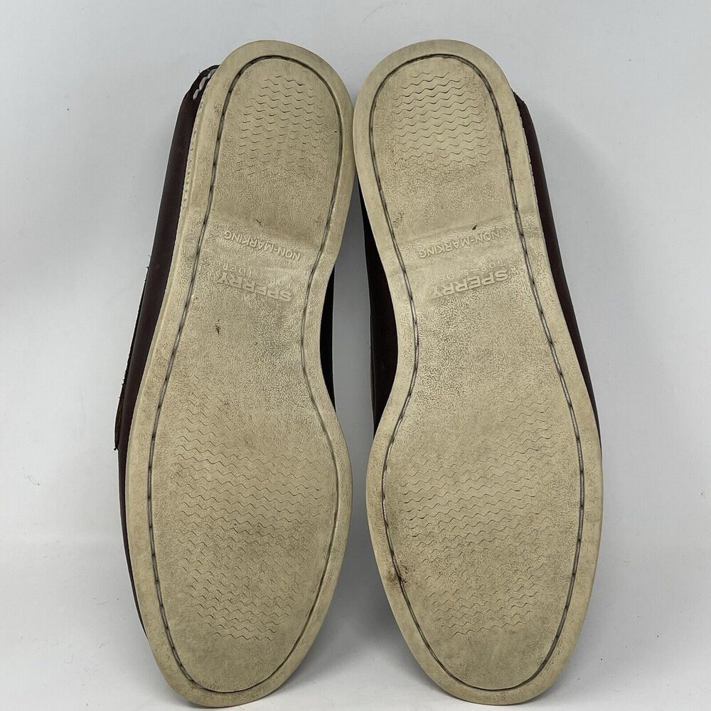 Sperry Top Sider Boat Shoes Mens 11 M Brown Leather Casual Two Eye Lace Up - Picture 14 of 16